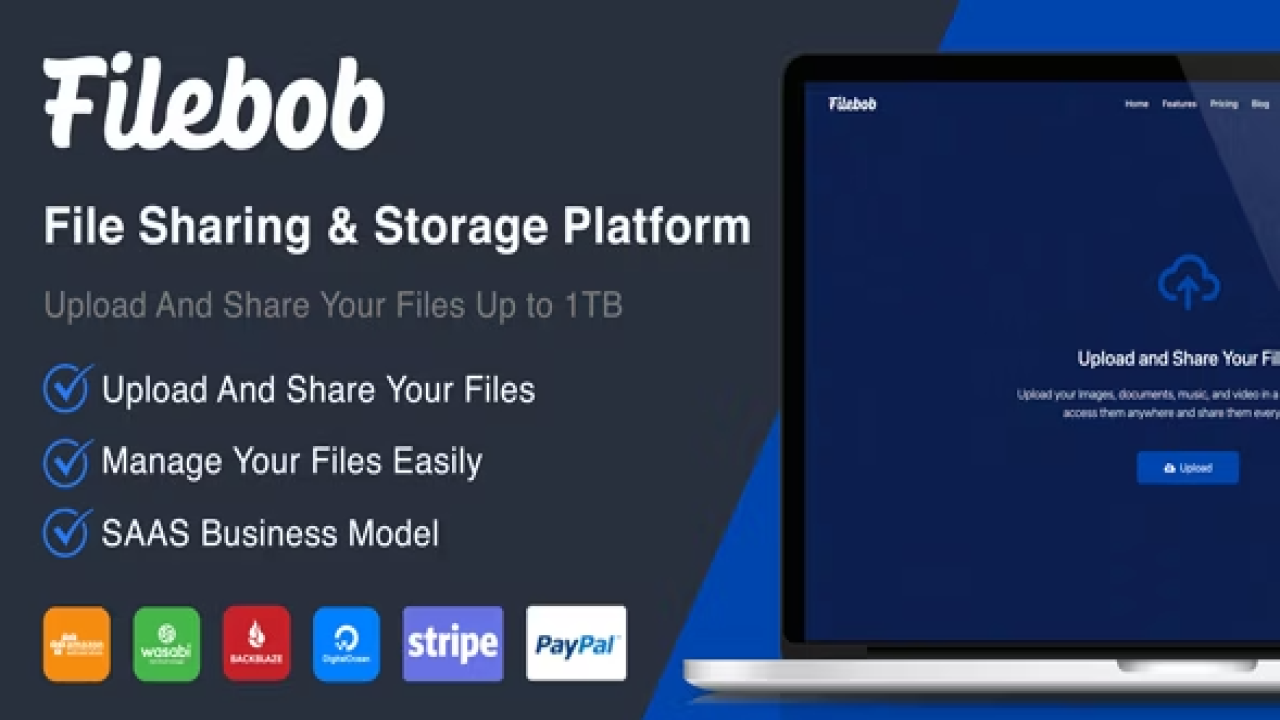Filebob - File Sharing And Storage Platform (SAAS Ready) v1.8 | Nulled